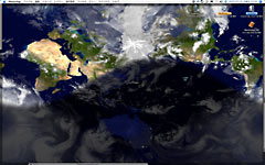 写真：OSX Planet 地球メルカトル図法(クリックで拡大)