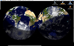 写真：OSX Planet 太陽から地球(クリックで拡大)