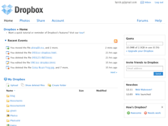 Dropbox Webインタフェース